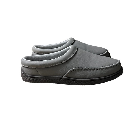 MY SLIPPERS from My Pillow Leather Gray Mule Slippers Size 9 - Picture 1 of 10